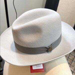 Christy Gray Fedora with Ribbon Detail
